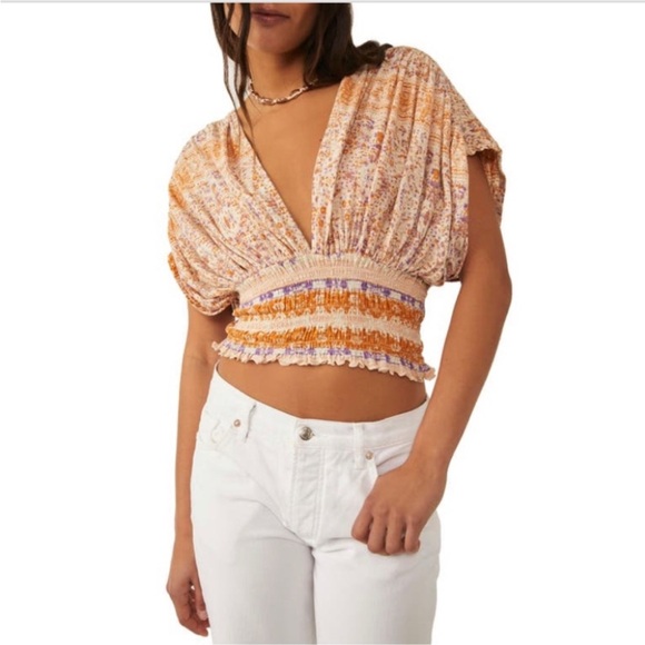 Free People Next Vacation Top in Ivory Combo. Size XL - Picture 1 of 4